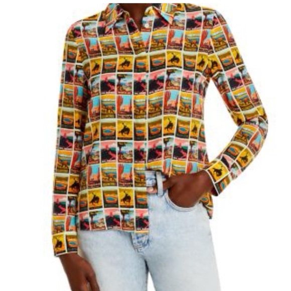 Alice + Olivia willa western postcard Button Down Shirt - Picture 2 of 12